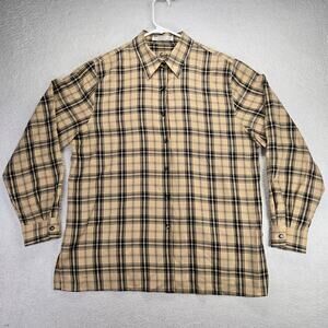 Foxcroft Button Up Shirt Womens 14 Plaid Long Sleeve Cotton Top